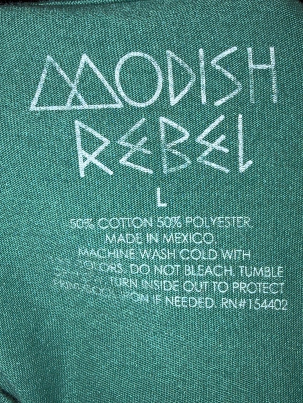 Buckle Modish Rebel Mountains Crop Graphic Tee - Teal - Picture 3 of 4